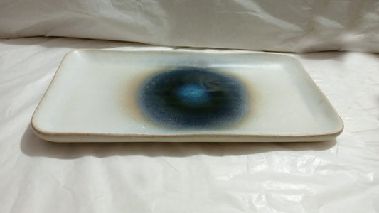 Form in Color - Rectangular Serving - Ivory & Blue Blob