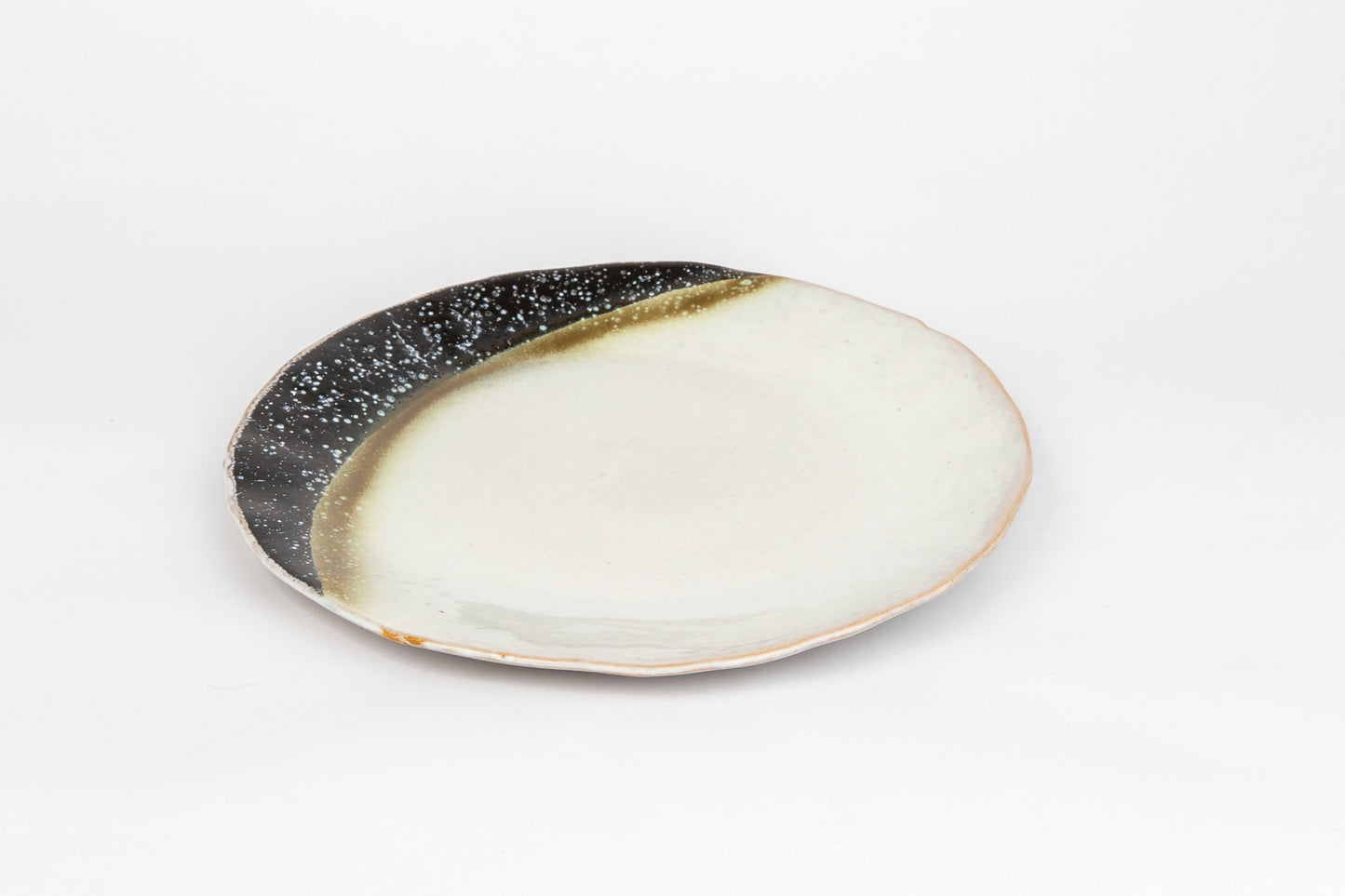 Moon - White Black Cresent Flat Plate