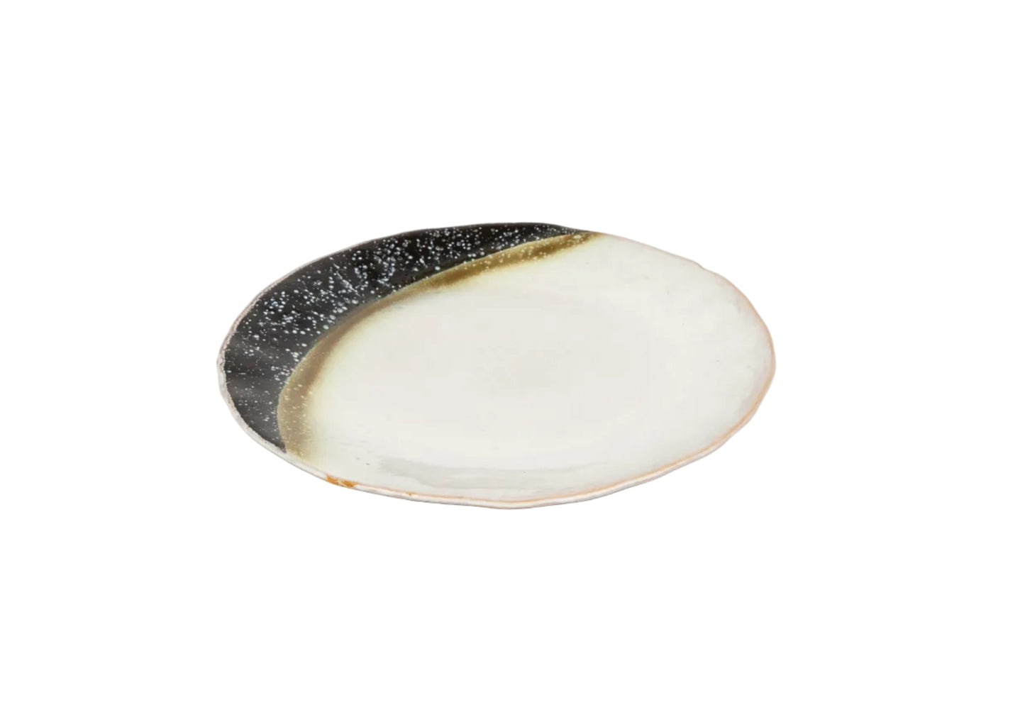 Moon - White Black Cresent Flat Plate