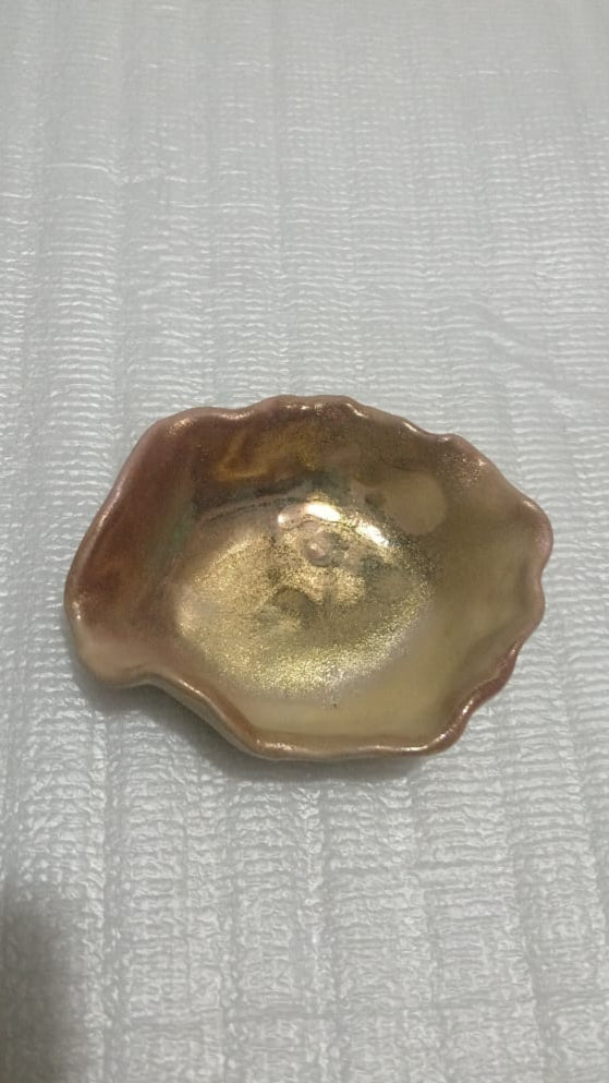 Tarantella - Bowl - Oxidized Gold Ivory white