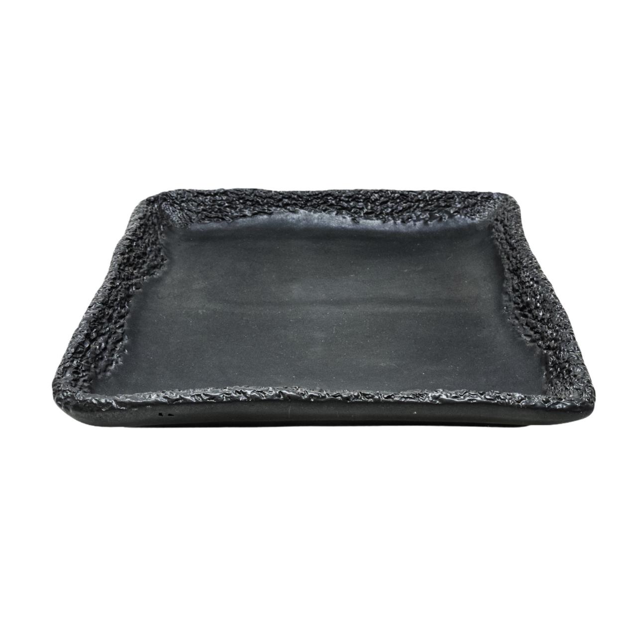 Coral - Black Matt Squared Serving Platter With High Edge