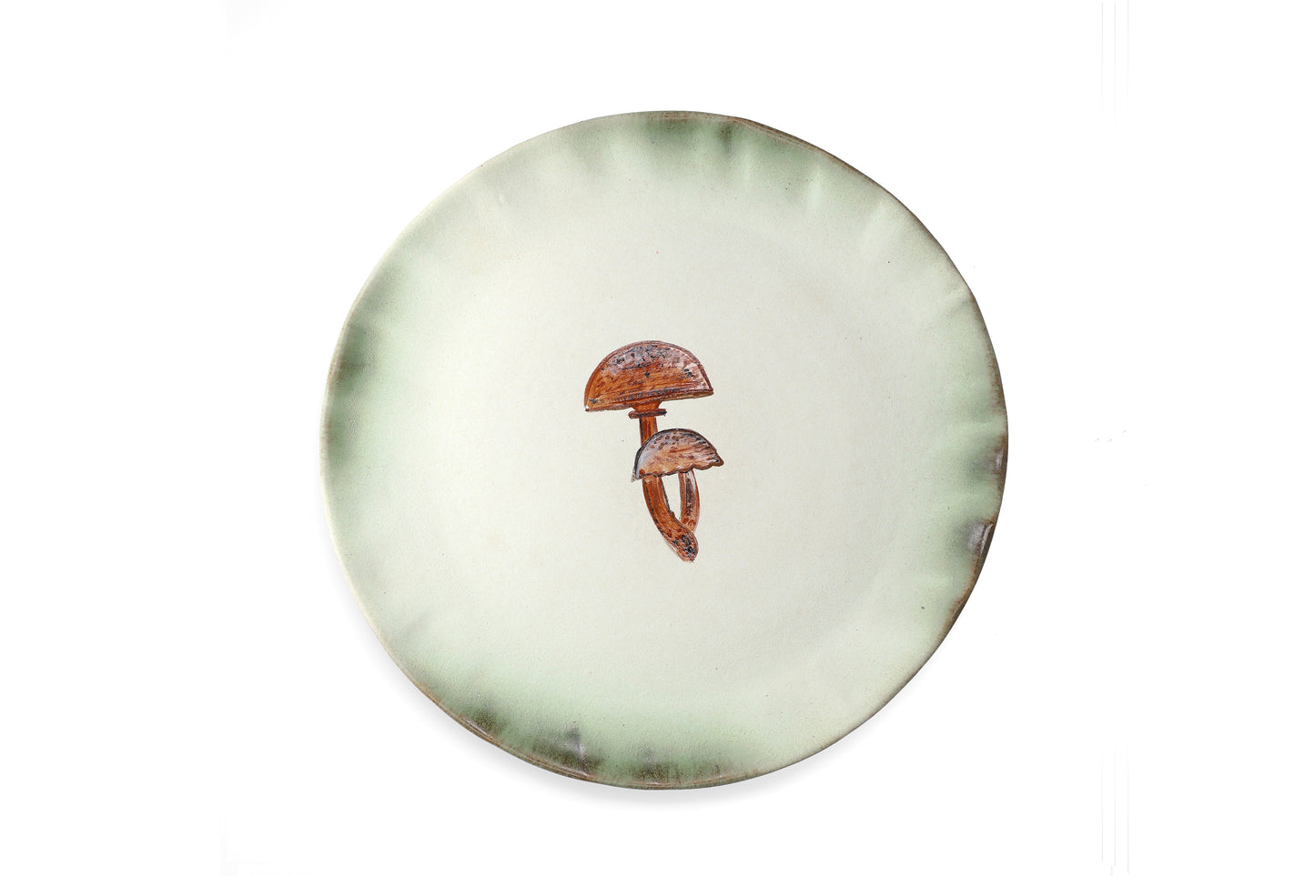 Magic Mushies - Pistara Flat Serving Plate Rust