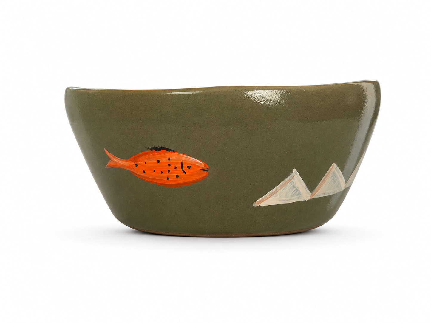 Folklore - Glossy Olive Large Bowl