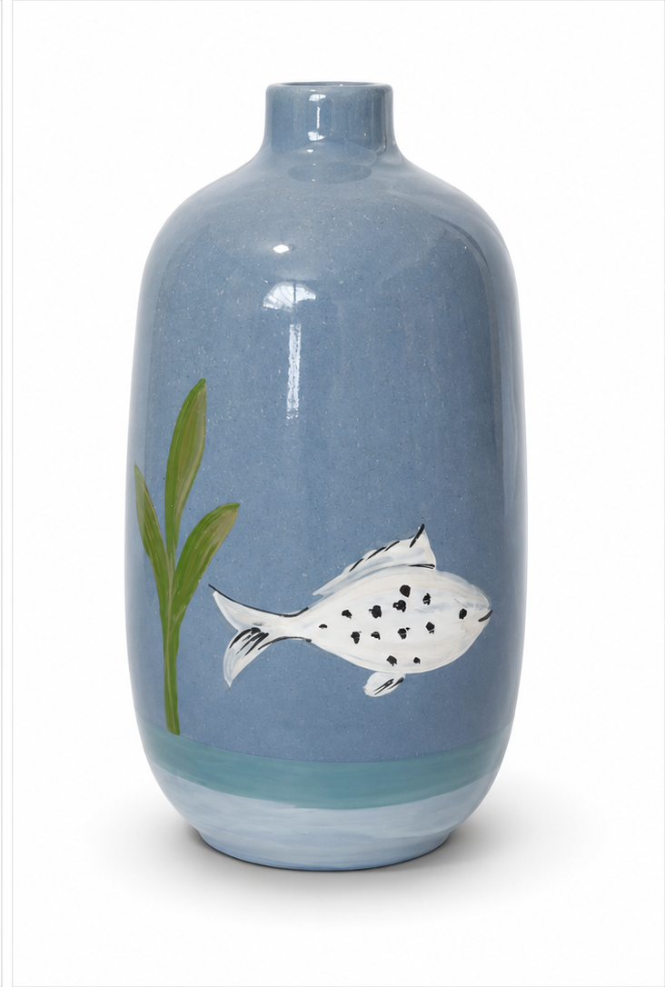 Folklore - Glossy Blue Medium Vase