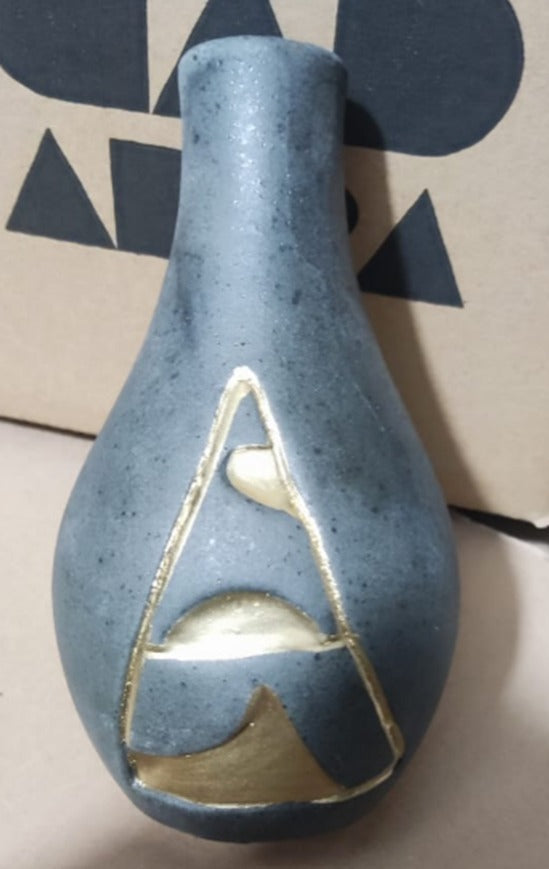 Sunlit - Bulb Bottle - Charcoal & Gold Pyramid