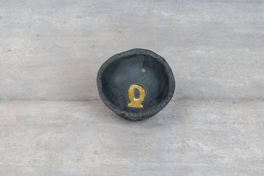 Giftware - Cracked Bowl - Charcoal & Gold