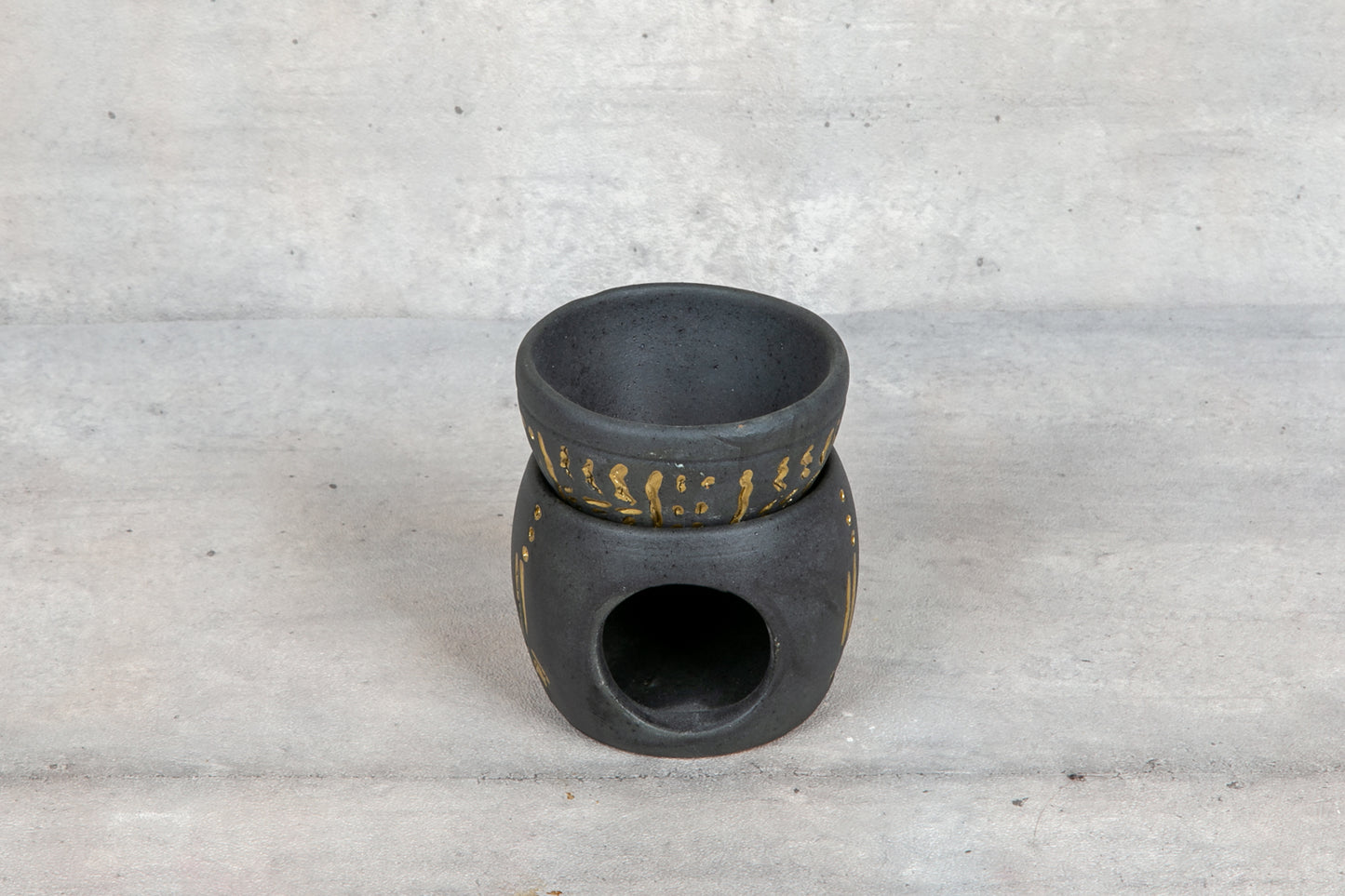 Giftware - Oil Burner Set - Charcoal & Gold