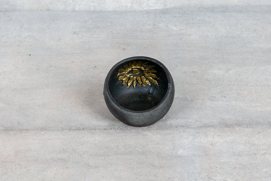 Giftware - Candle Holder - Charcoal & Gold  Palo