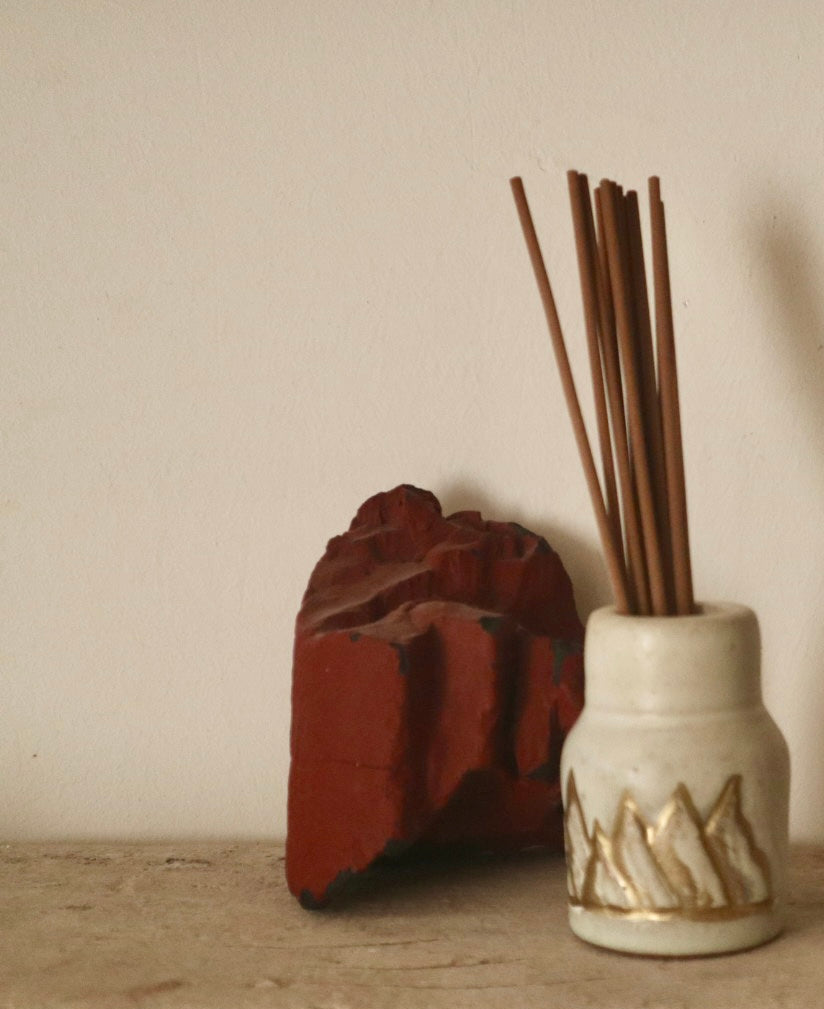 Aroma - Incense Holder - Ivory White & Gold