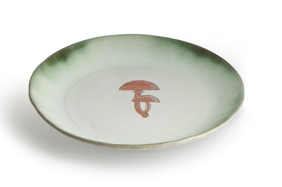 Magic Mushies - Pistara Deep Serving Plate Rust