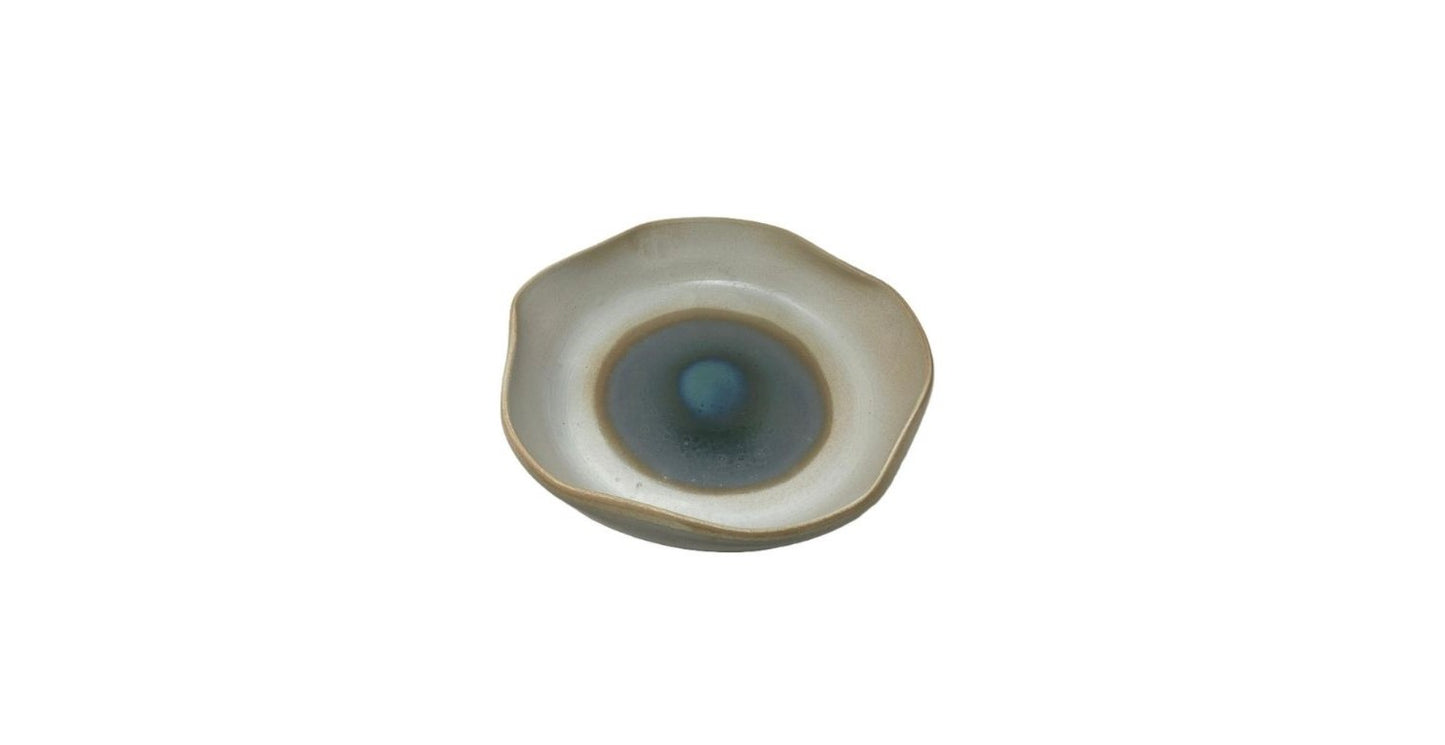 Form - Serving Bowl - Ivory White & Blue Blop