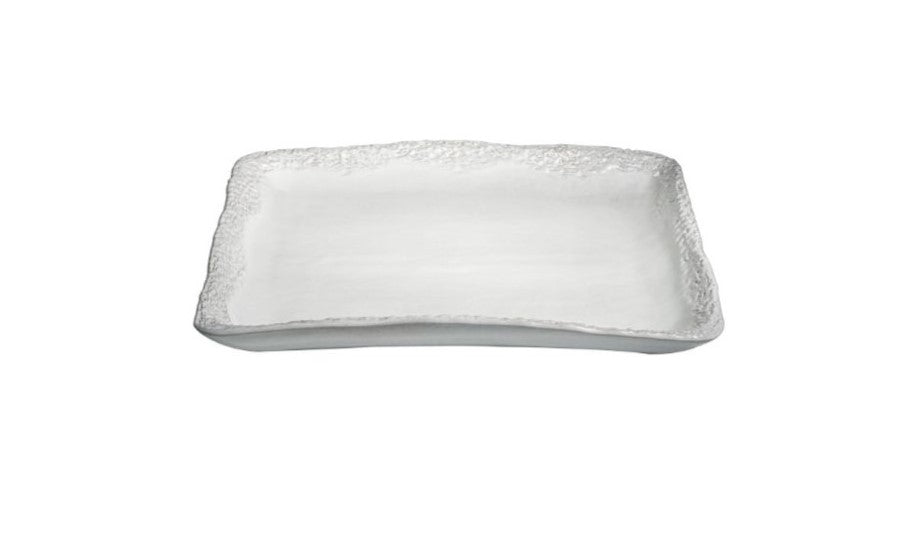 Coral - Squared Platter High Edges - White Matte
