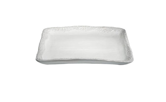 Coral - Squared Platter High Edges - White Matte