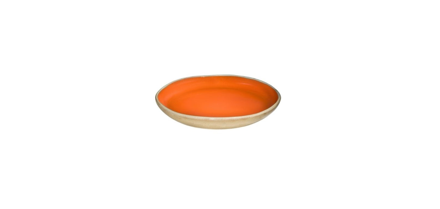 Form in Color - Round Serving - Orange beige Glossy