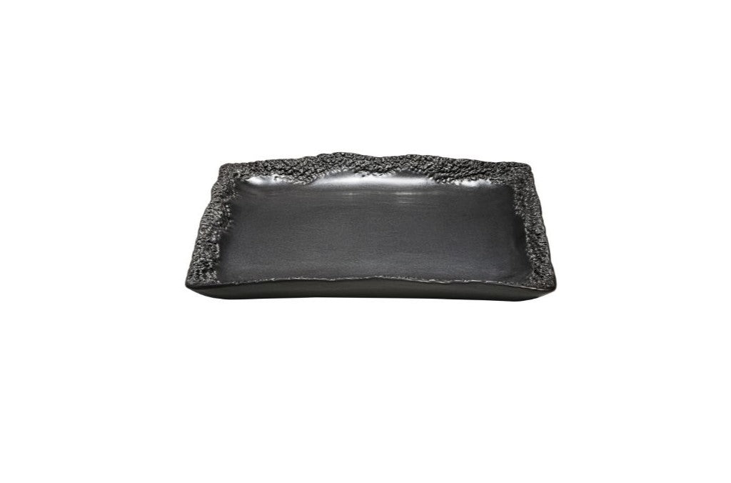 Coral_ Squared Platter High Edges - Black Matte
