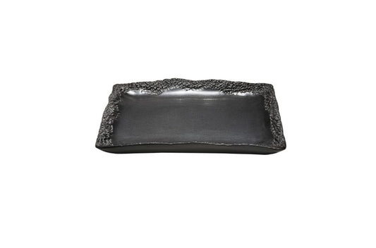 Coral - Squared Platter High Edges - Black Matte