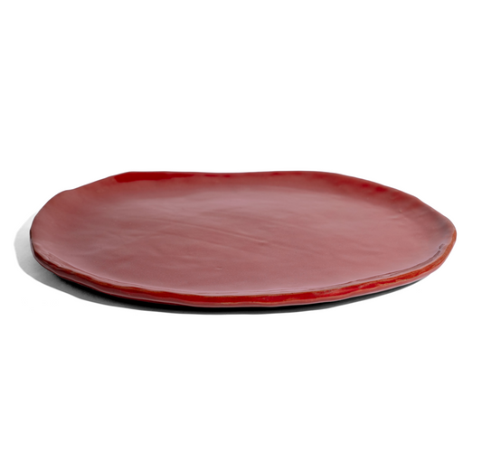 Yoga - Red Flat Dinner Plate