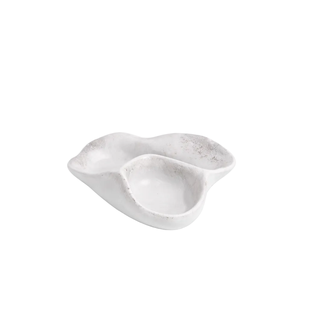 Ups & Downs -  Ivory Frost Side Triple Bowl