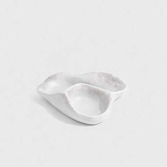 Ups & Downs -  Ivory Frost Side Triple Bowl