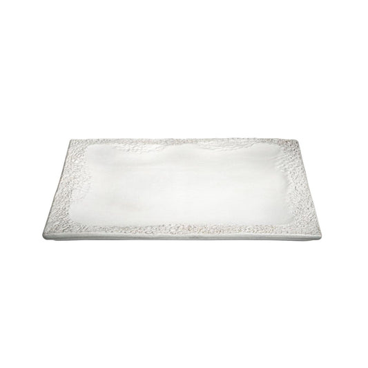 Coral - White Matte Squared Serving Platter