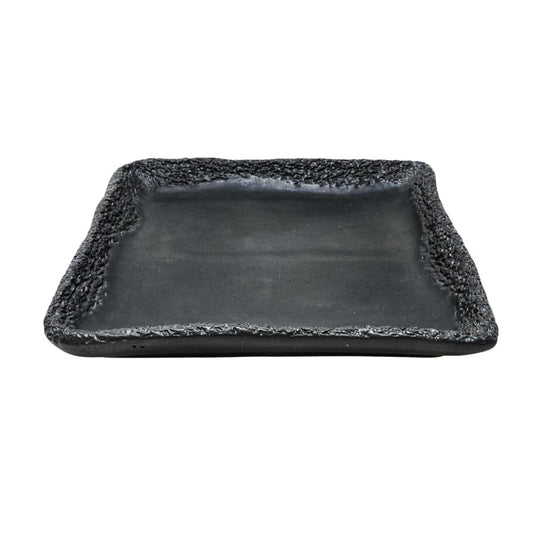 Coral - Black Matt Squared Serving Platter With High Edge