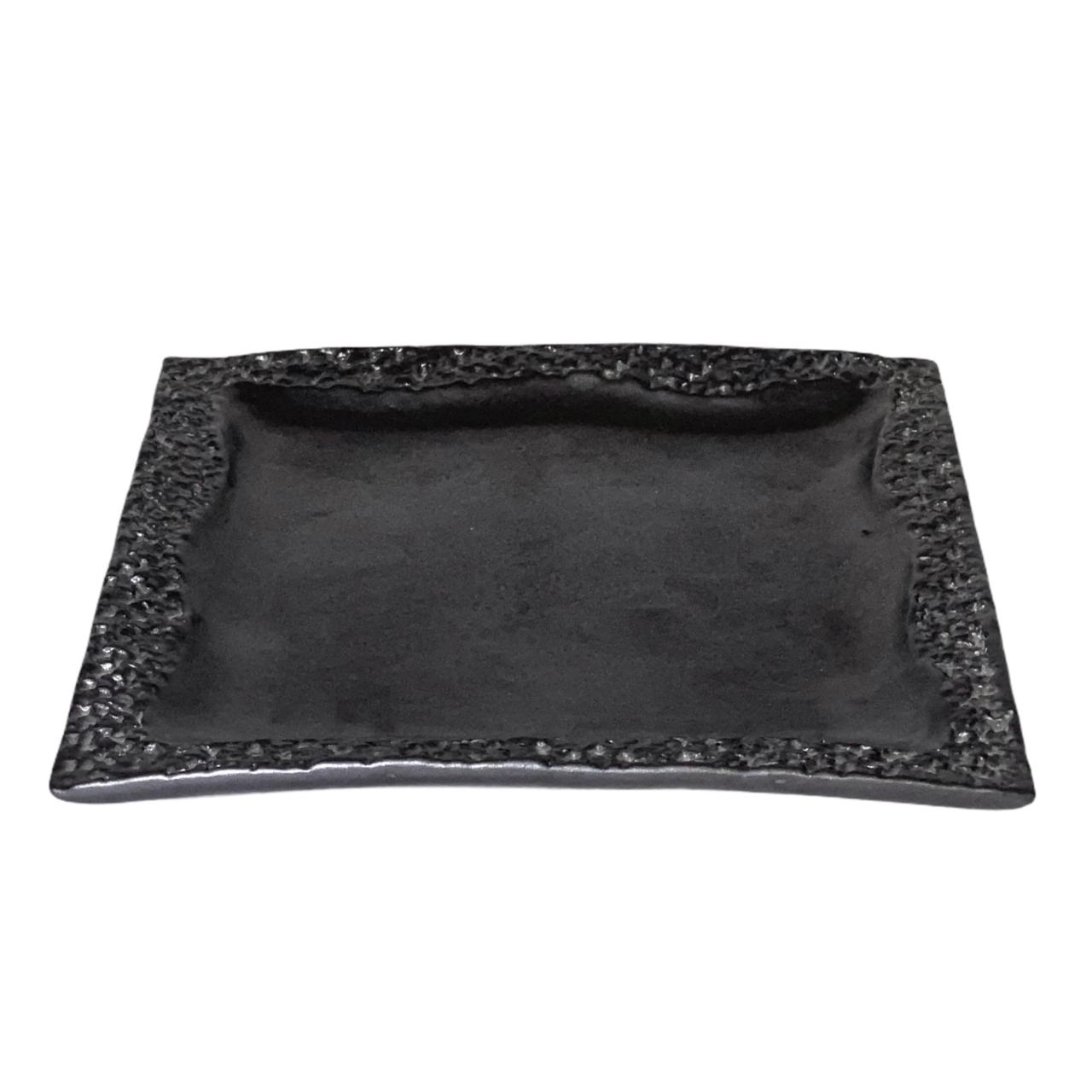 Coral - Black Matt Squared Serving Platter