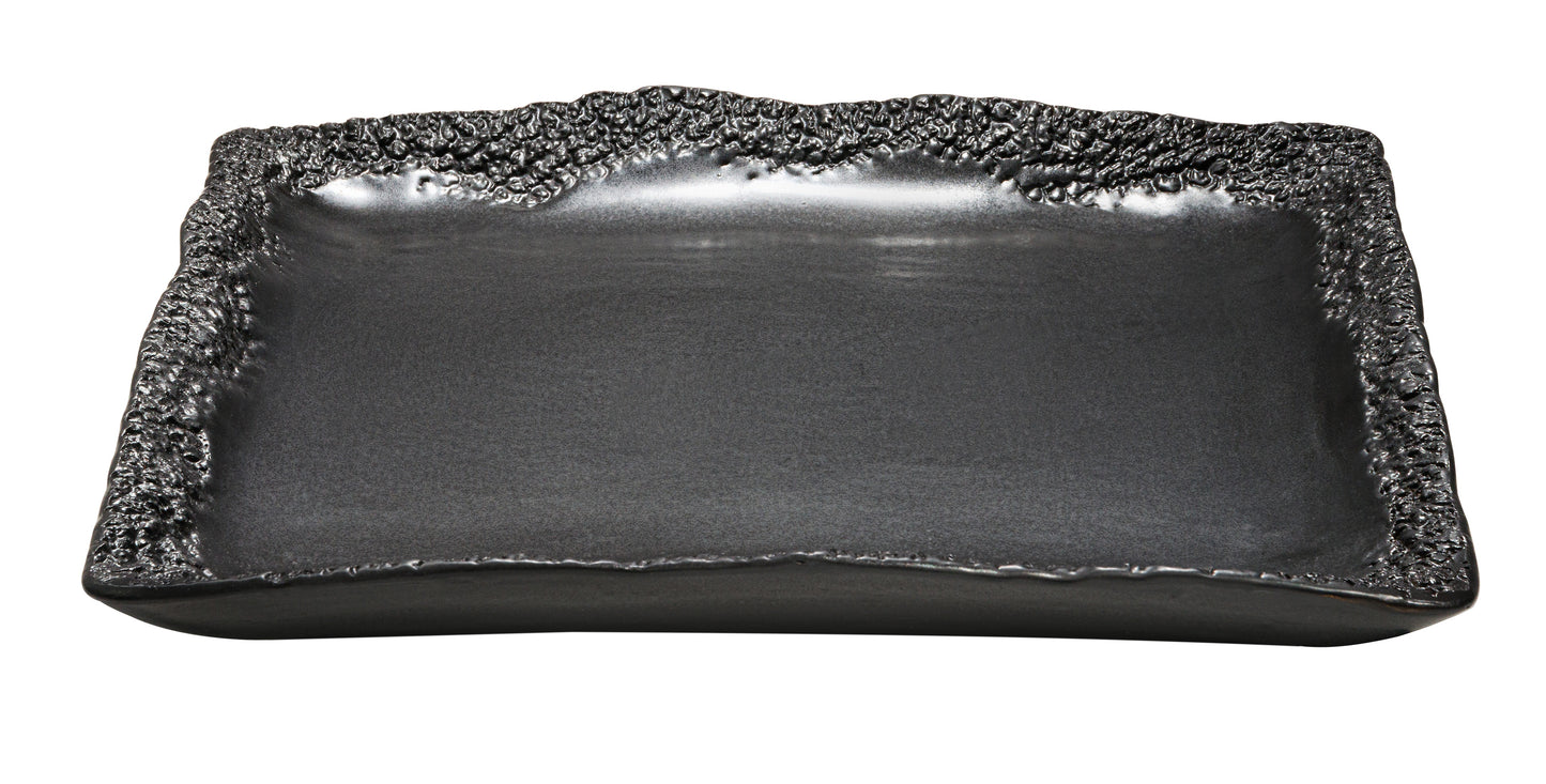Coral - Black Matt Squared Serving Platter