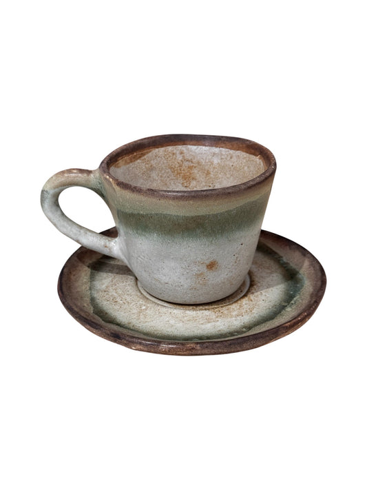 Caves - Cappuccino Cup & Saucer - Sage