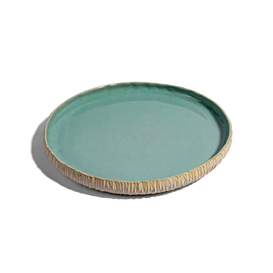 Coco - Ivory White & Mint Green Flat plate