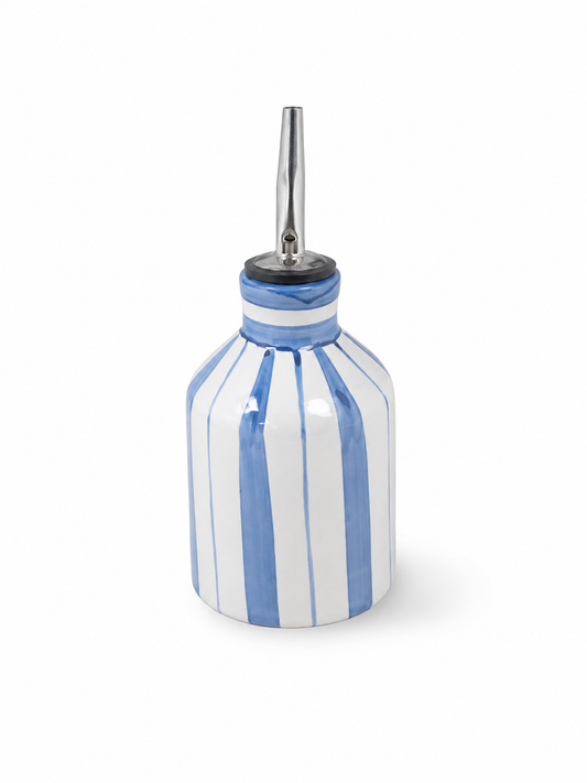 Dunes - Blue Stripes Bottle with Pourer for Oil