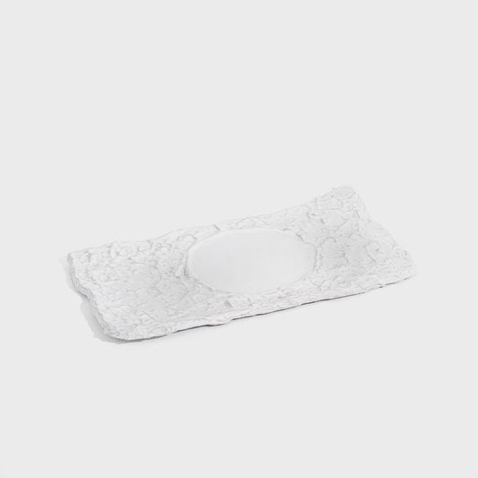 Lava Flames -  Ivory White Rectangular Tray