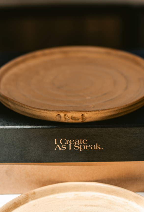 Time - Nude Sand (Beige) Set of 2 Flat Dessert Plates