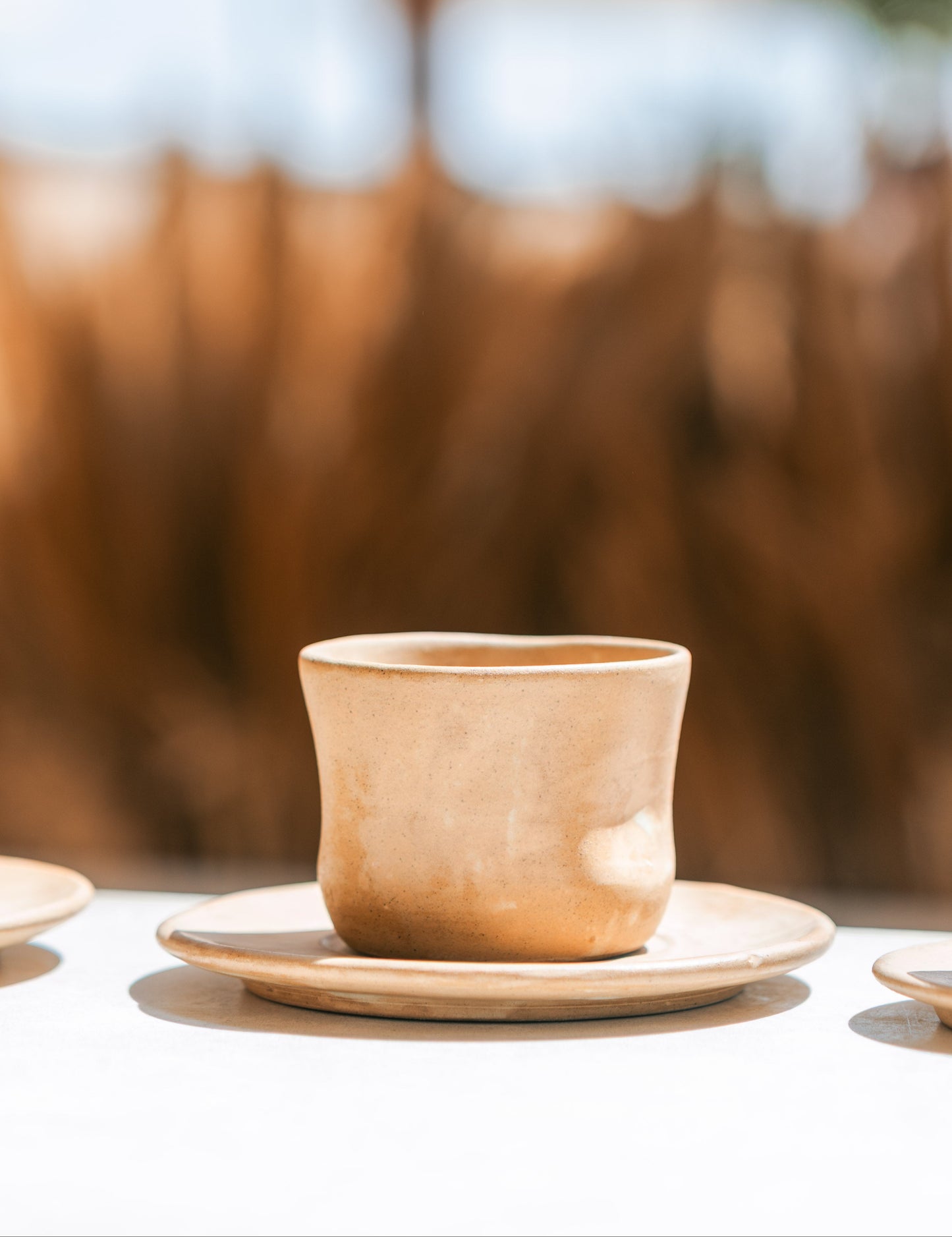 Cave - Nude Sand (Beige) Set of 2 Espresso Cups & Saucers