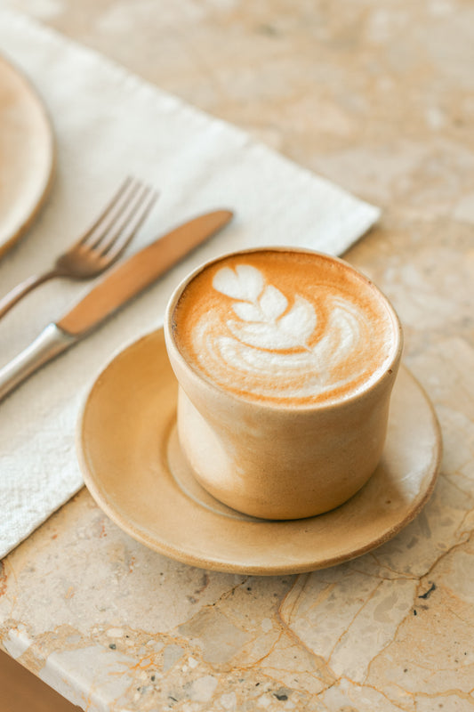 Cave - Nude Sand (Beige) Set of 2 Cappuccino Cups & Saucers