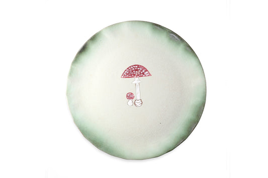 Magic Mushies - Pistara Flat Serving Plate Ruby