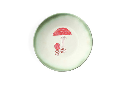 Magic Mushies - Pistara Deep Plate - Ruby