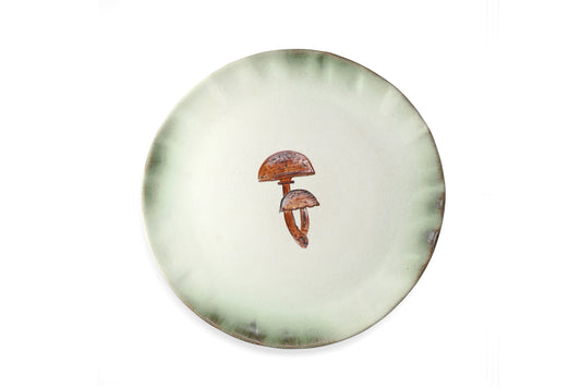 Magic Mushies - Pistara Flat Serving Plate Rust