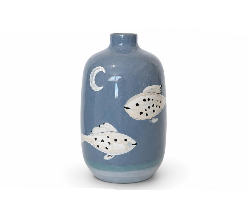 Folklore - Glossy Blue Small Vase