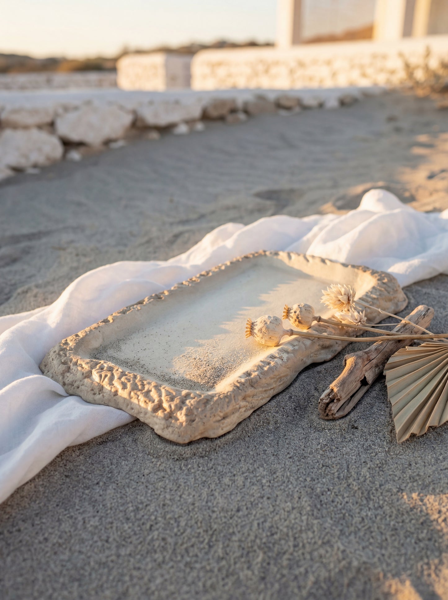 Seaside - Rectangular Tray - Ivory White