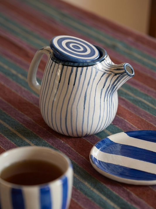 Dunes- Blue Stripes Tea Pot