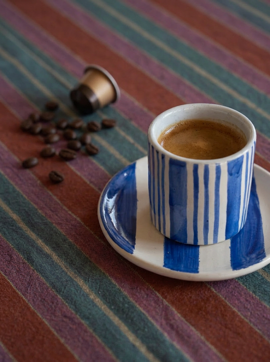 Dunes - Blue Stripes Espresso Set