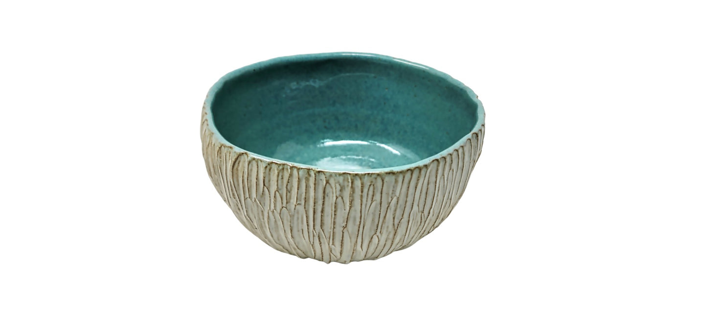 Bowl - D11cm X H7cm / Ivory (White) & Mint Green (AA-520815XS11-29XR)