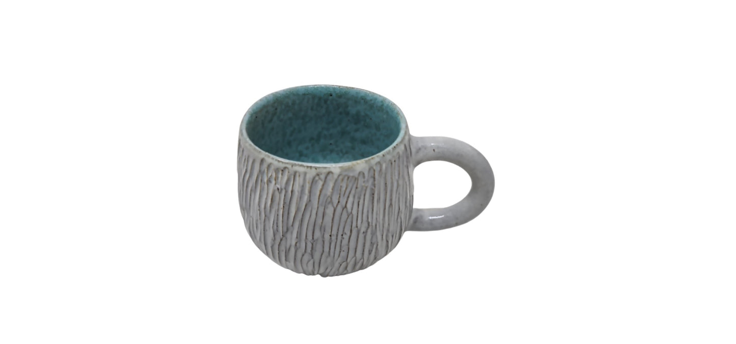 Mug - D8cm X H9cm / Ivory (White) & Mint Green (AA-521215XS08-29XR)