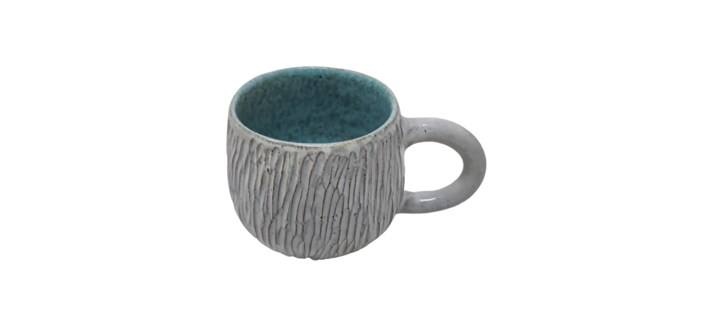 Mug - D10cm X H10cm / Ivory (White) & Mint Green (AA-521215XS10-29XR)